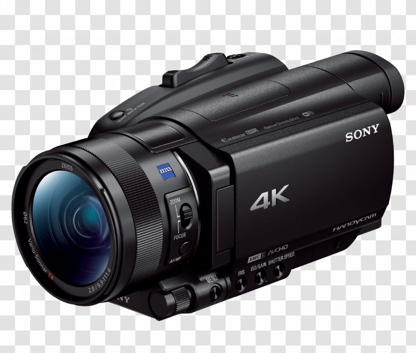Sony FDR-AX700 4K Camcorder High-dynamic-range Imaging Video Cameras Handycam - Camera Lens Transparent PNG