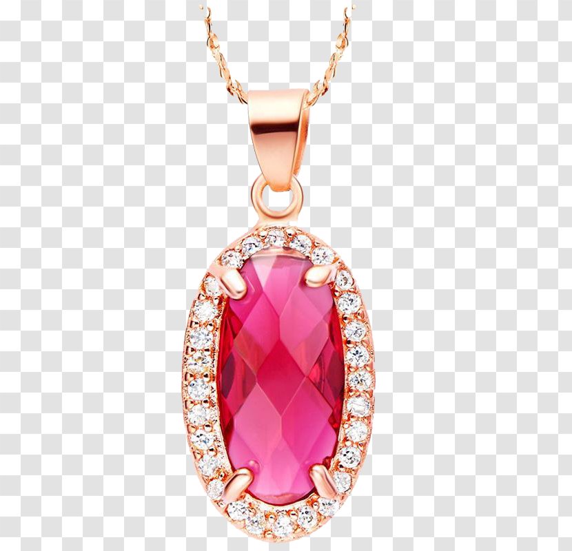 Earring Jewellery Necklace Ruby Pendant - Bijou - Diamond Transparent PNG