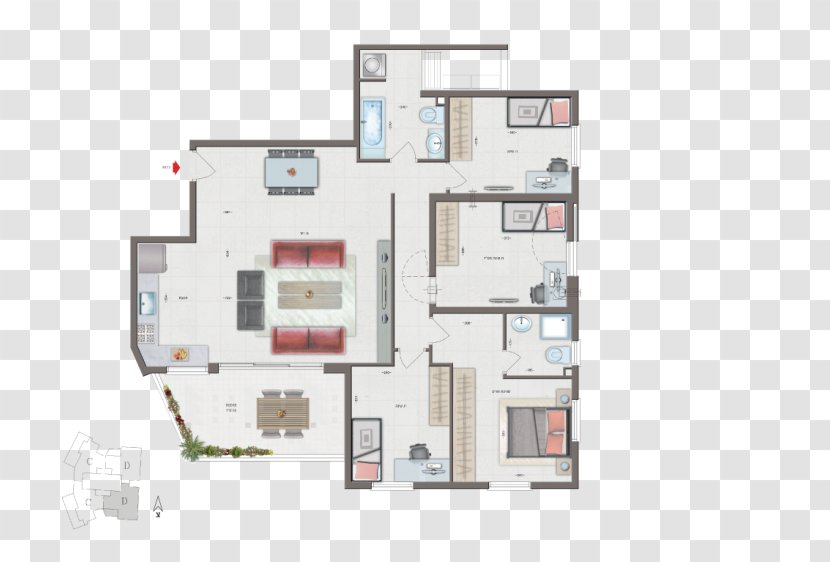 Apartment Floor Plan Business Netanel Group נתנאל תיווך - Area Transparent PNG