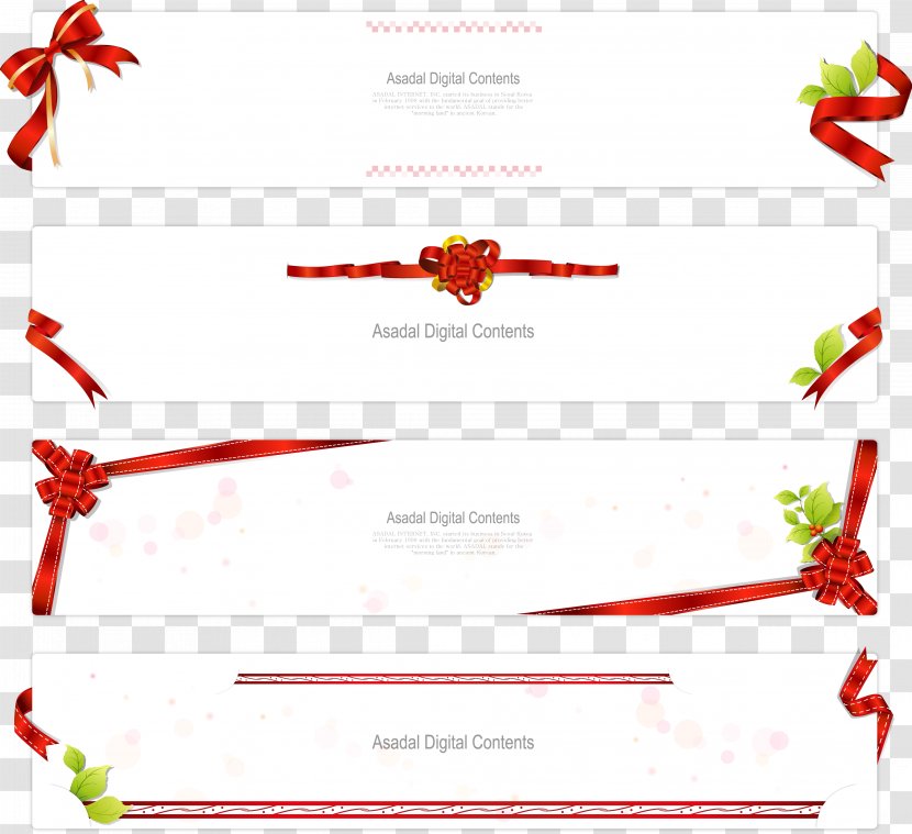 Ribbon Adobe Illustrator Euclidean Vector - Text - Red Horizontal Box Material Transparent PNG