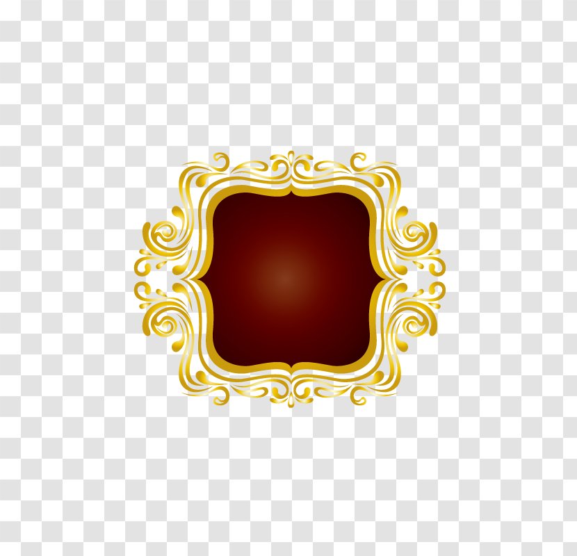 Euclidean Vector Ruby - Gemstone - Golden Border Transparent PNG