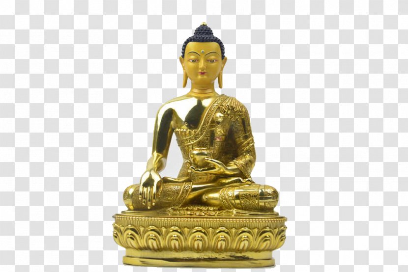 Buddharupa Tibetan Buddhism Buddhahood Copper - Shakya Muni Painted Gold Buddha Statue Transparent PNG