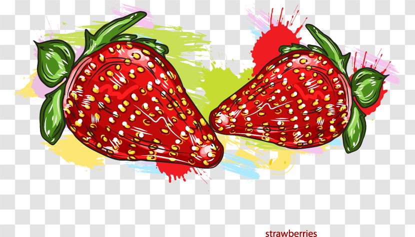 Strawberry Cream Cake Juice Shortcake - Fruit - Decorative Pattern Vector Material Free Buckle Transparent PNG