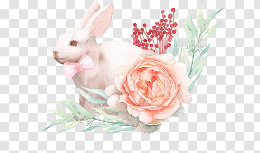 Easter Bunny Watercolor Painting - Template Transparent PNG