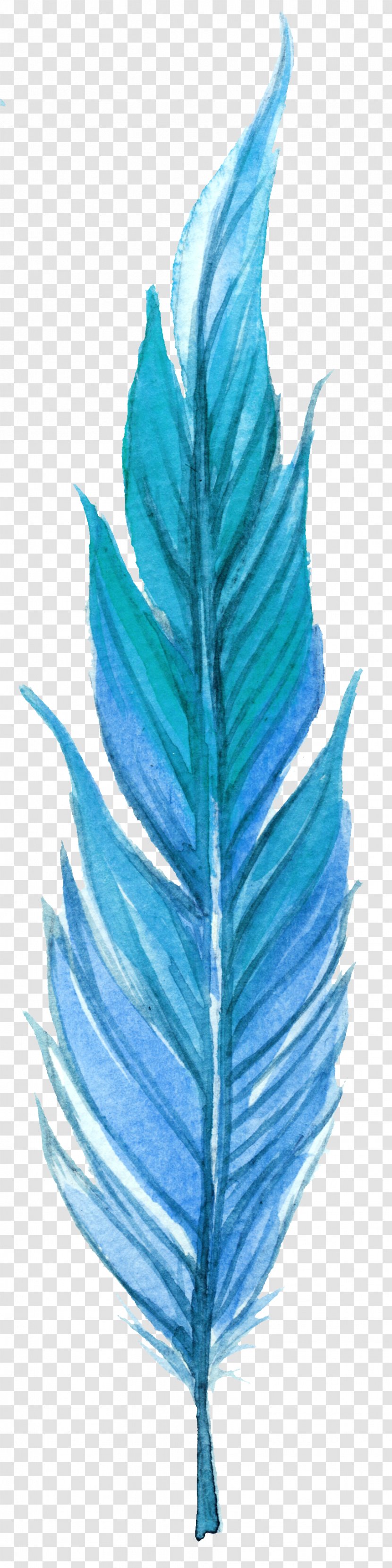 Leaf Feather Orange Plumage - Turquoise - Blue Leaves Transparent PNG