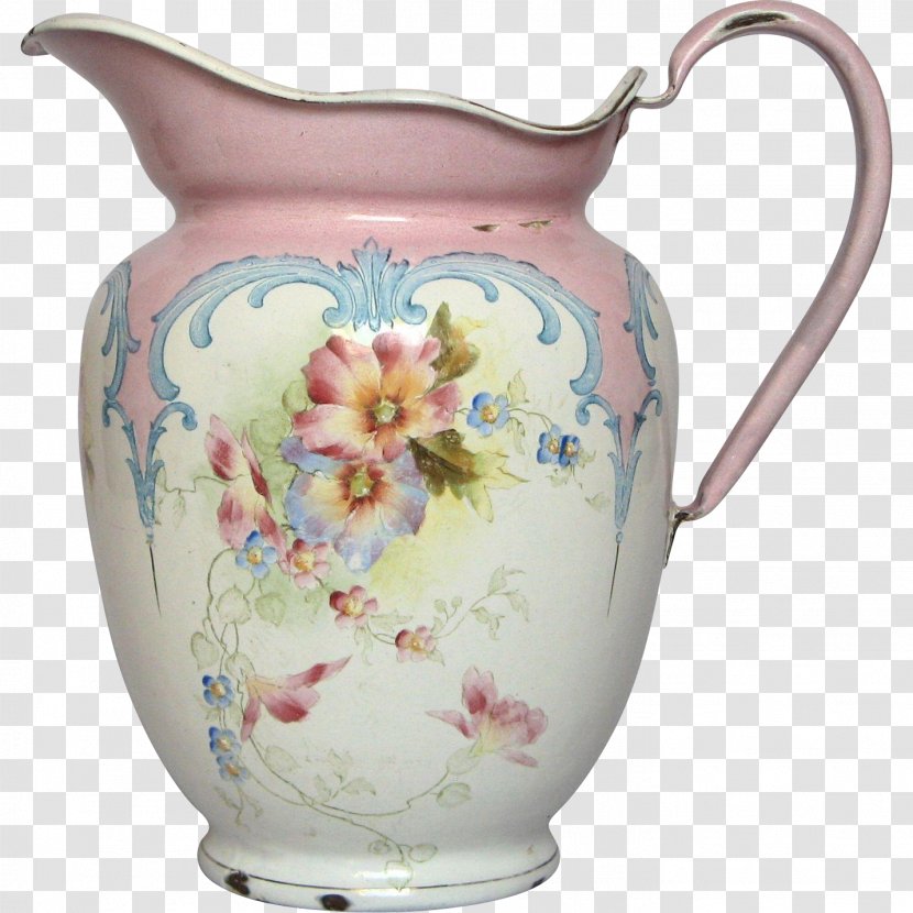 Jug Vase Pitcher Porcelain Pottery - Hand-painted Flower Material Transparent PNG