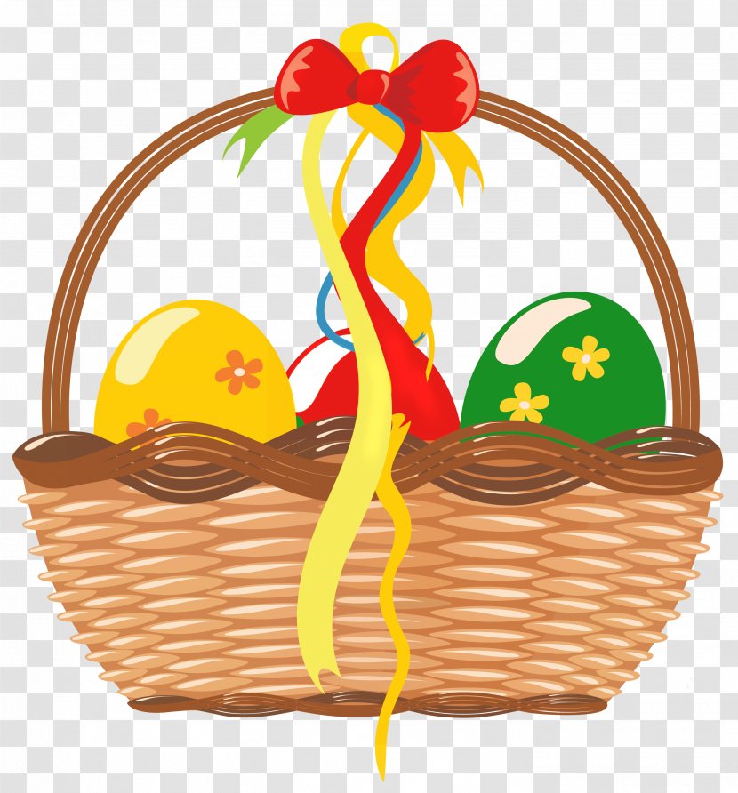 Easter Bunny Basket Clip Art - Illustration - With Eggs Clipart Picture Transparent PNG