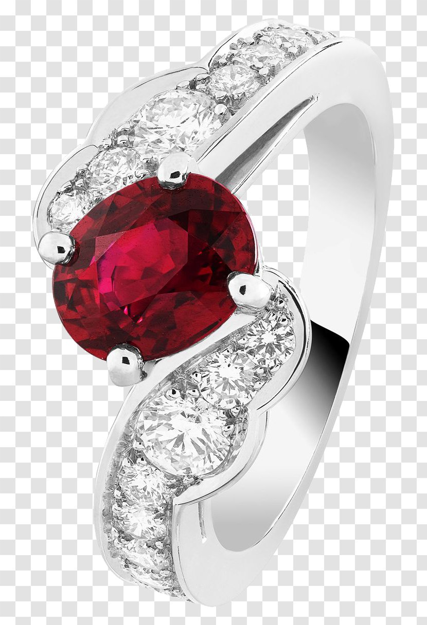 Ruby Earring Jewellery Van Cleef & Arpels - Cut - Billing Division Of The Products In Kind Red ​​ring Wall Button Transparent PNG