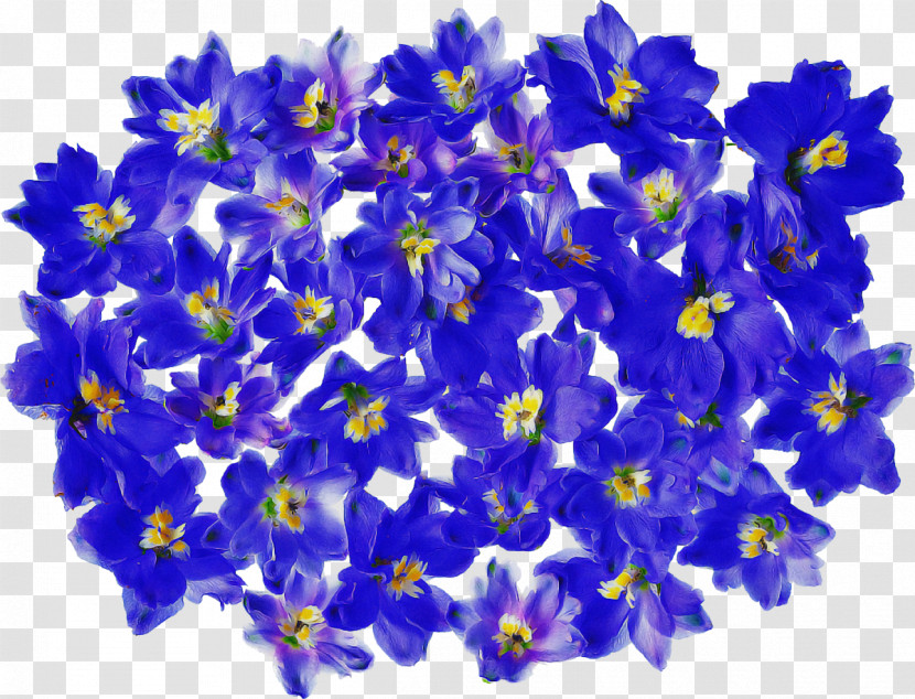 Blue Watercolor Flowers Transparent PNG