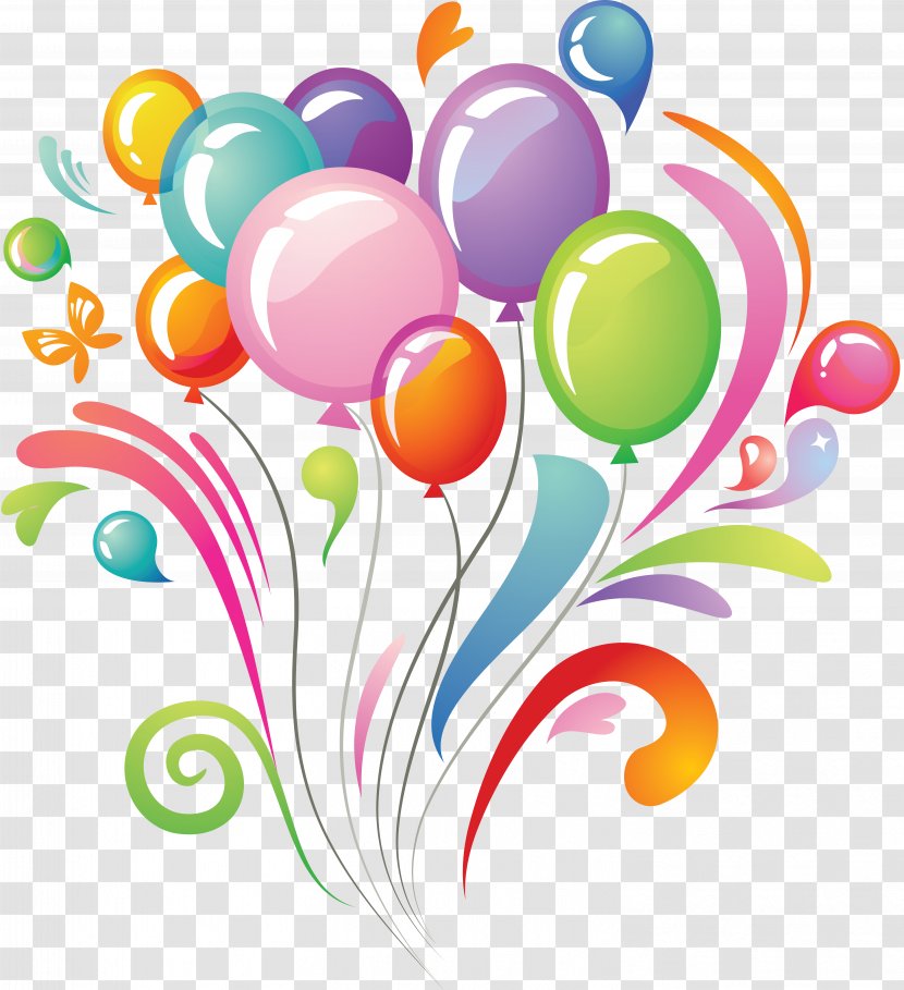 Birthday Cake Balloon Clip Art - Petal - Celebrate Transparent PNG