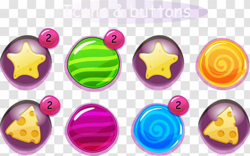 Button Mobile Game - Cartoon - Gaming Buttons Vector Material Transparent PNG
