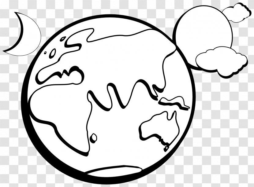 Outline Of Earth Free Content Clip Art - Cartoon - Black And White Transparent PNG