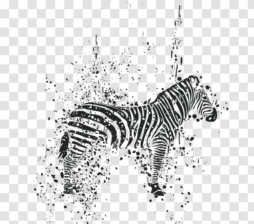 T-shirt Lion Zebra Painting - Vertebrate - Ink Transparent PNG