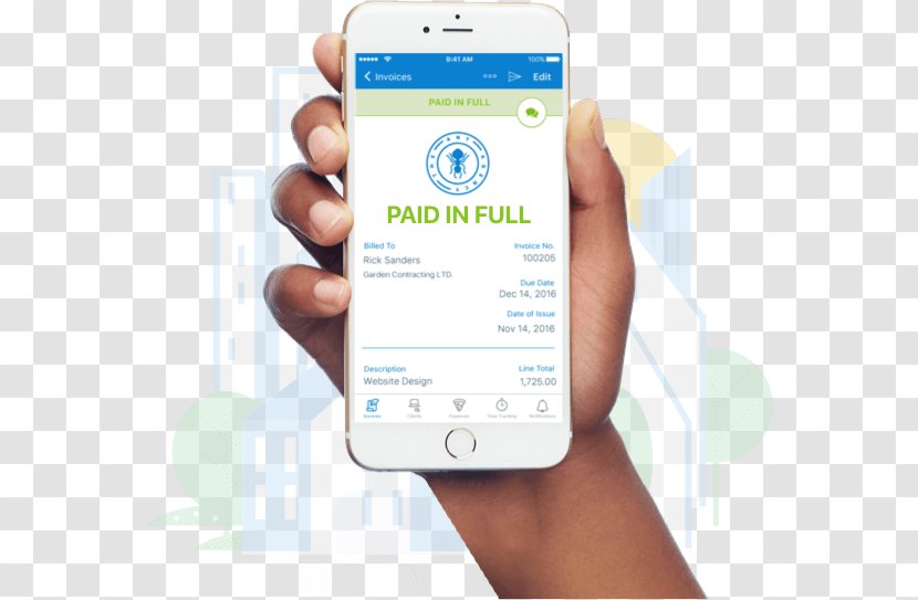 Smartphone Invoice FreshBooks Mobile Phones Service - Finger - Accounting Software Transparent PNG