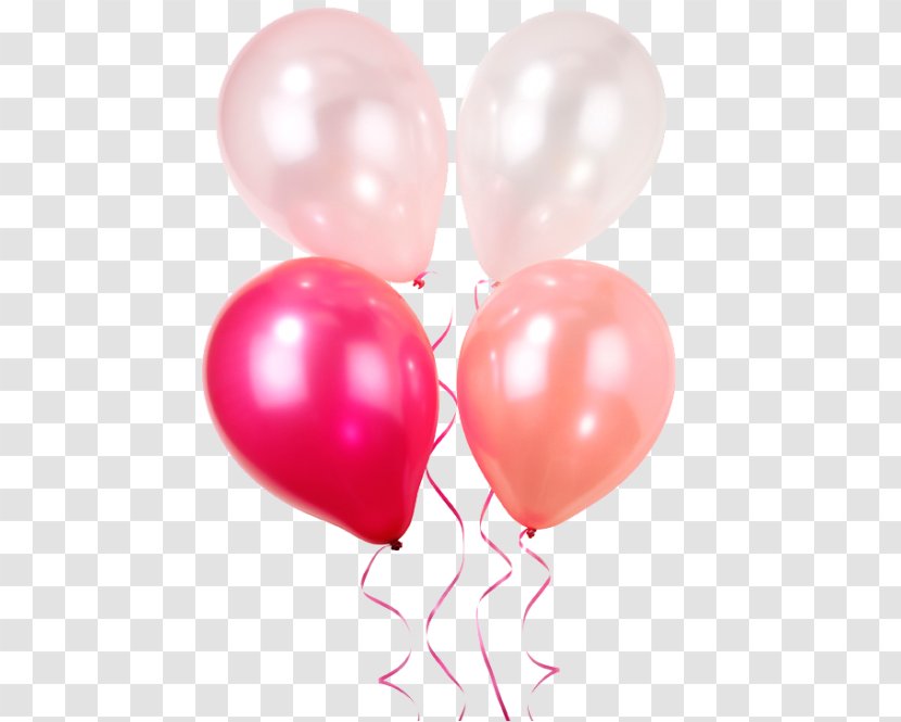 Balloon Pink Party Birthday Cream - White Transparent PNG