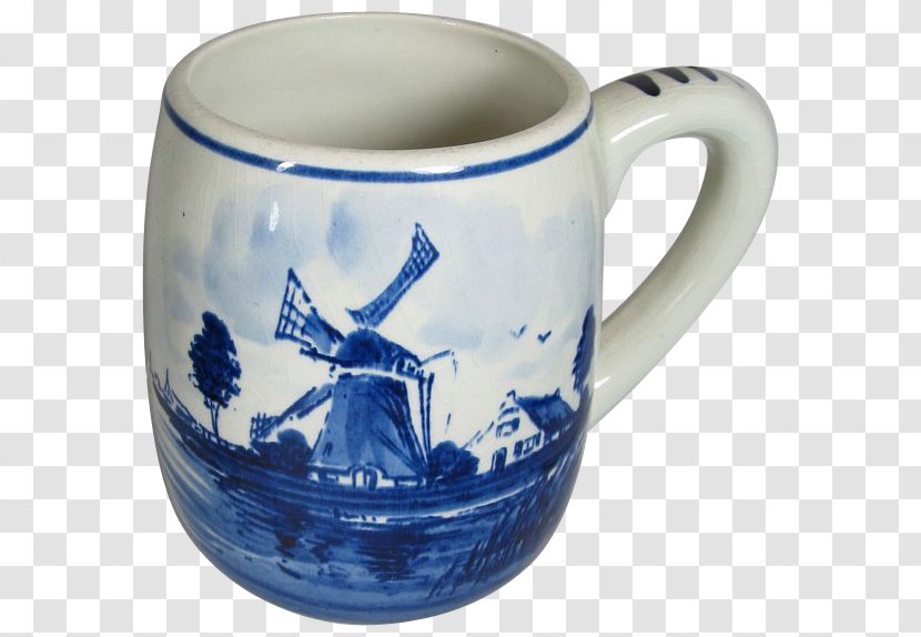 Coffee Cup Ceramic Blue And White Pottery Jug - Tennessee - Mug Transparent PNG