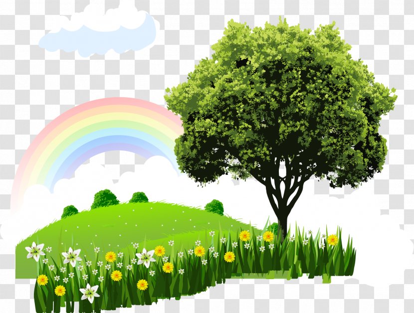 Natural Landscape Cartoon Nature - Little Fresh Green Grass Transparent PNG