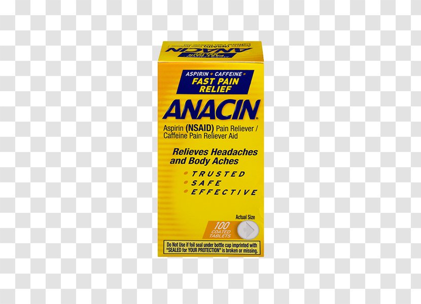 Anacin Aspirin Analgesic Tablet Caffeine Transparent PNG