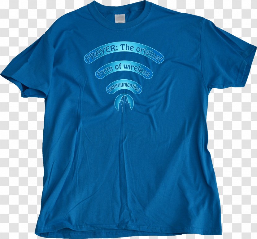 T-shirt Sleeve Neck - Blue - Tshirt Mockup Transparent PNG