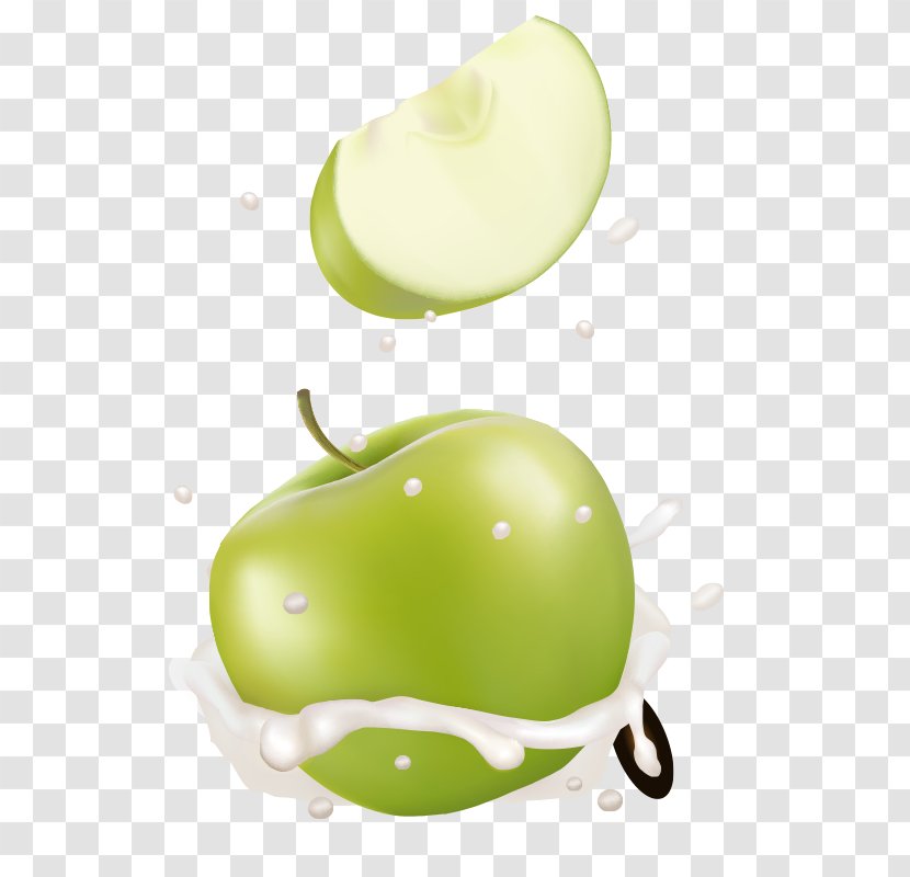 Granny Smith Milk Apple Auglis - Green Vector Material Free Transparent PNG