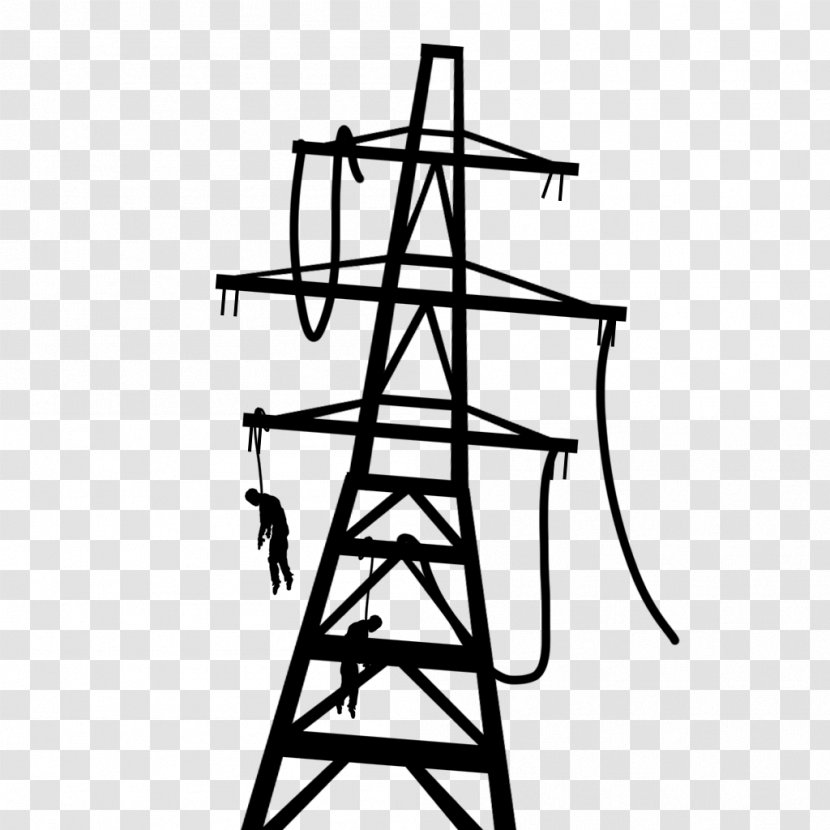 Transmission Tower Electricity Art Black And White Silhouette - Save Transparent PNG