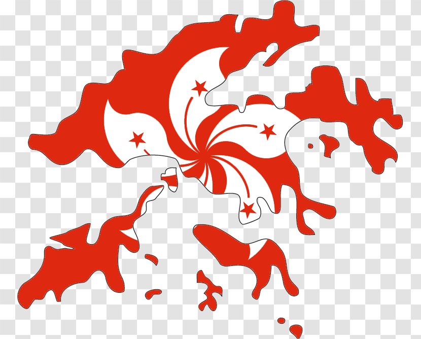 Flag Of Hong Kong Map Stock Photography - Red - China Transparent PNG