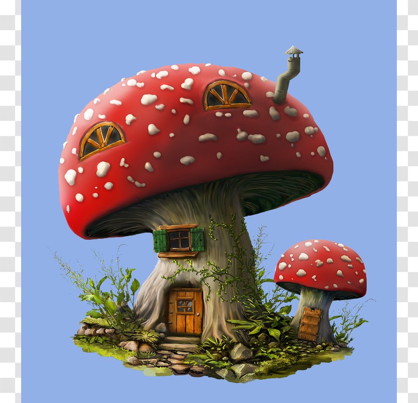 Mushroom House Drawing - Garden - Fairy Transparent PNG