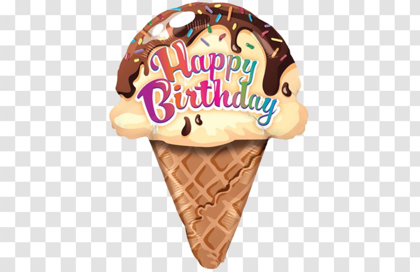 Ice Cream Cone Birthday Balloon - Party - Cones Transparent PNG