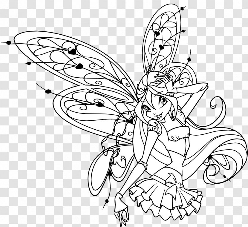 Winx Club: Believix In You Bloom Butterfly Line Art Drawing Transparent PNG