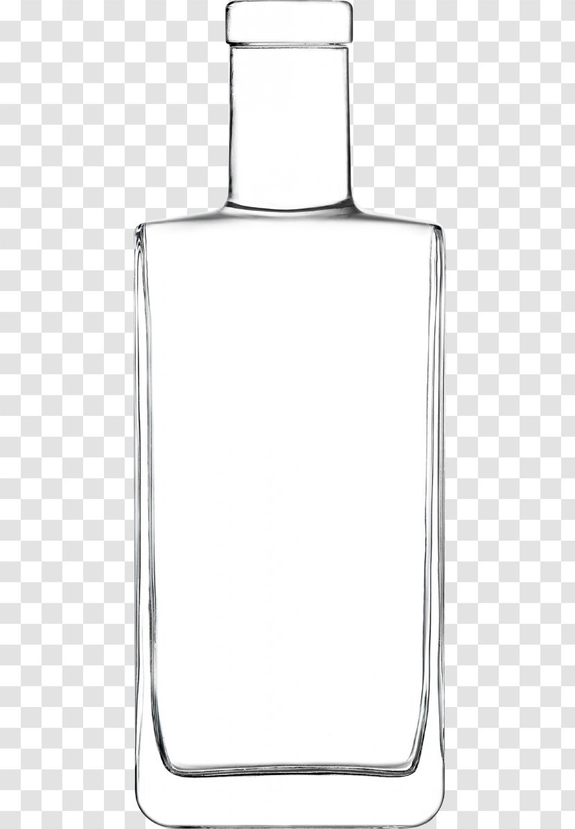 Glass Bottle White - Black And Transparent PNG
