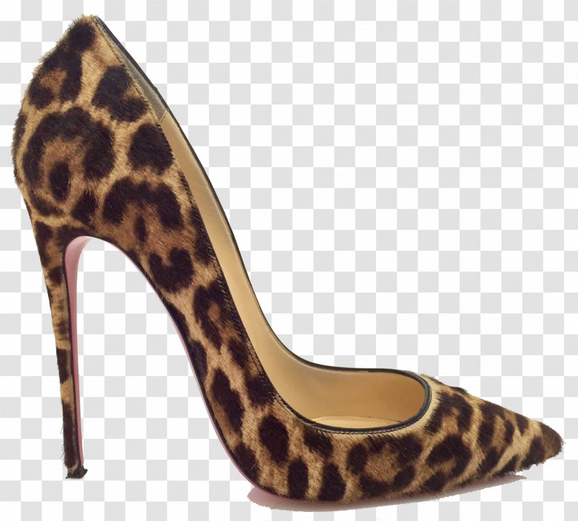 Leopard Cheetah High-heeled Footwear Shoe Calf - Louboutin Transparent PNG
