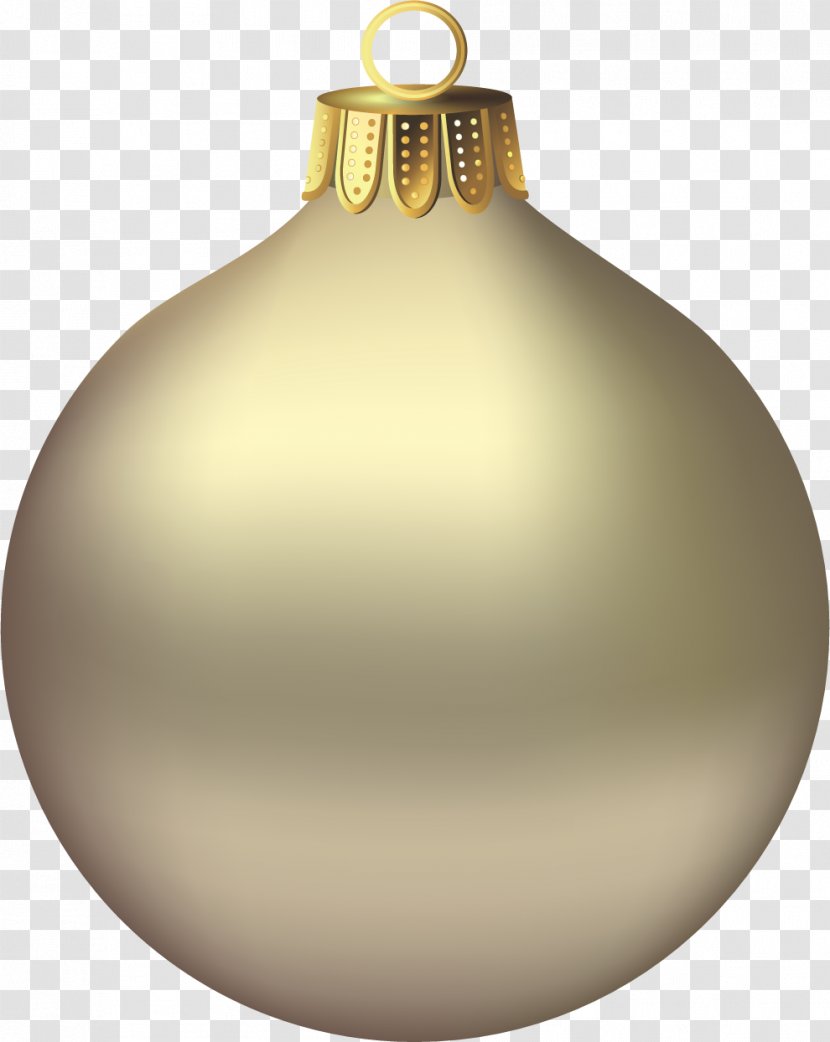 Christmas Ornament Santa Claus Clip Art - Bombka - Transparent Gold Clipart Transparent PNG