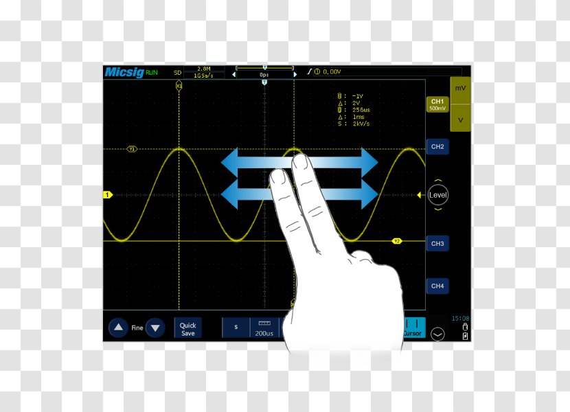 Electronics Oscilloscope Television Channel Display Device Bandwidth - Gradient Division Line Transparent PNG