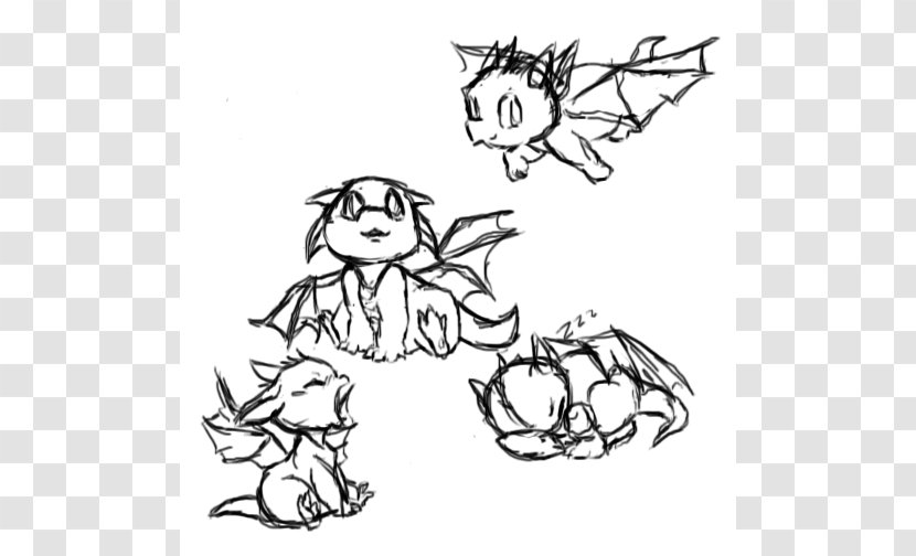Drawing Dragon Infant Sketch - Carnivoran - CUTE DRAGON DRAWINGS Transparent PNG