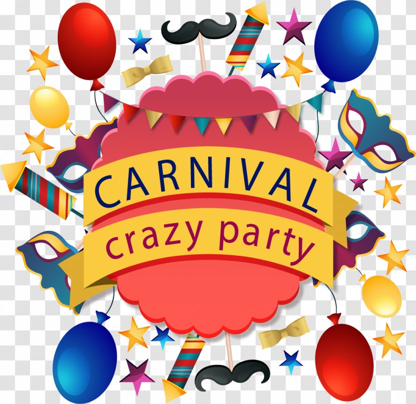 Carnival Party Clip Art - Text - Crazy Transparent PNG