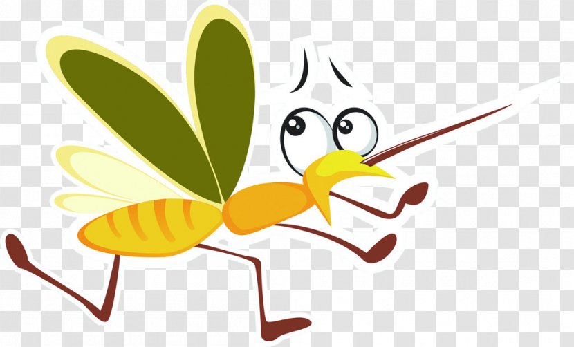 Bloodsucking Mosquitoes Cartoon - Yellow - Mosquito Transparent PNG