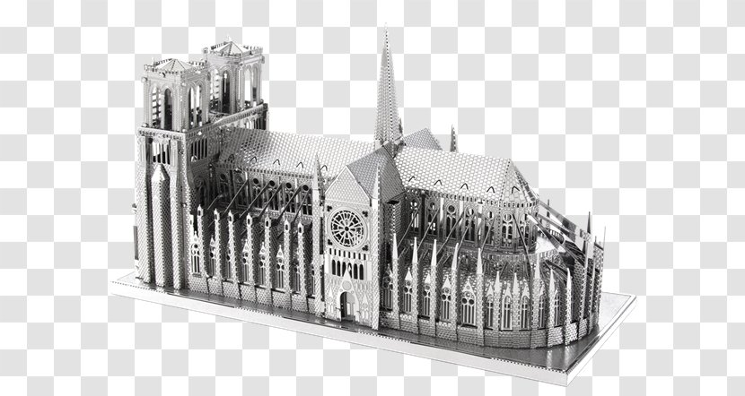 Notre-Dame De Paris Cathedral 3D-Puzzle Metal Facade Transparent PNG