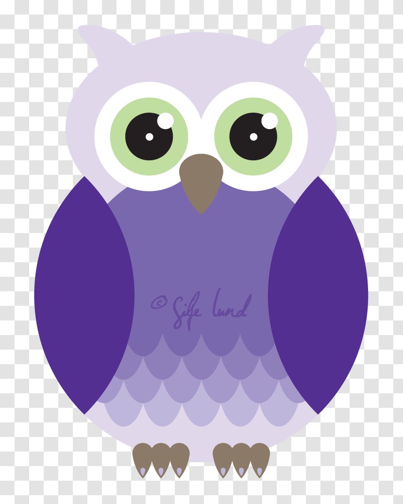 Tawny Owl Drawing Clip Art - Purple Transparent PNG