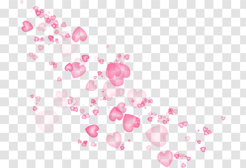 Heart Romance - Petal - Pink Hearts Floating Transparent PNG