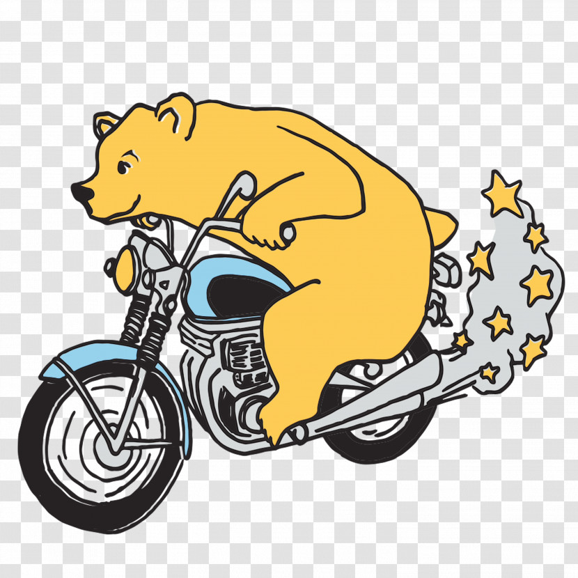Bicycle Car Dog Character Yellow Transparent PNG