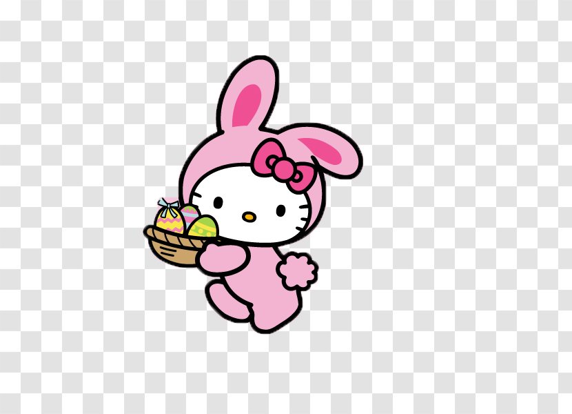Easter Bunny Hello Kitty Desktop Wallpaper Mobile Phones - Basket Transparent PNG