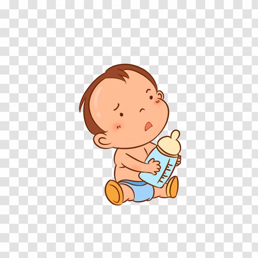 Cheek Cartoon Homo Sapiens Illustration - Child - The Baby With Bottle In Question Transparent PNG