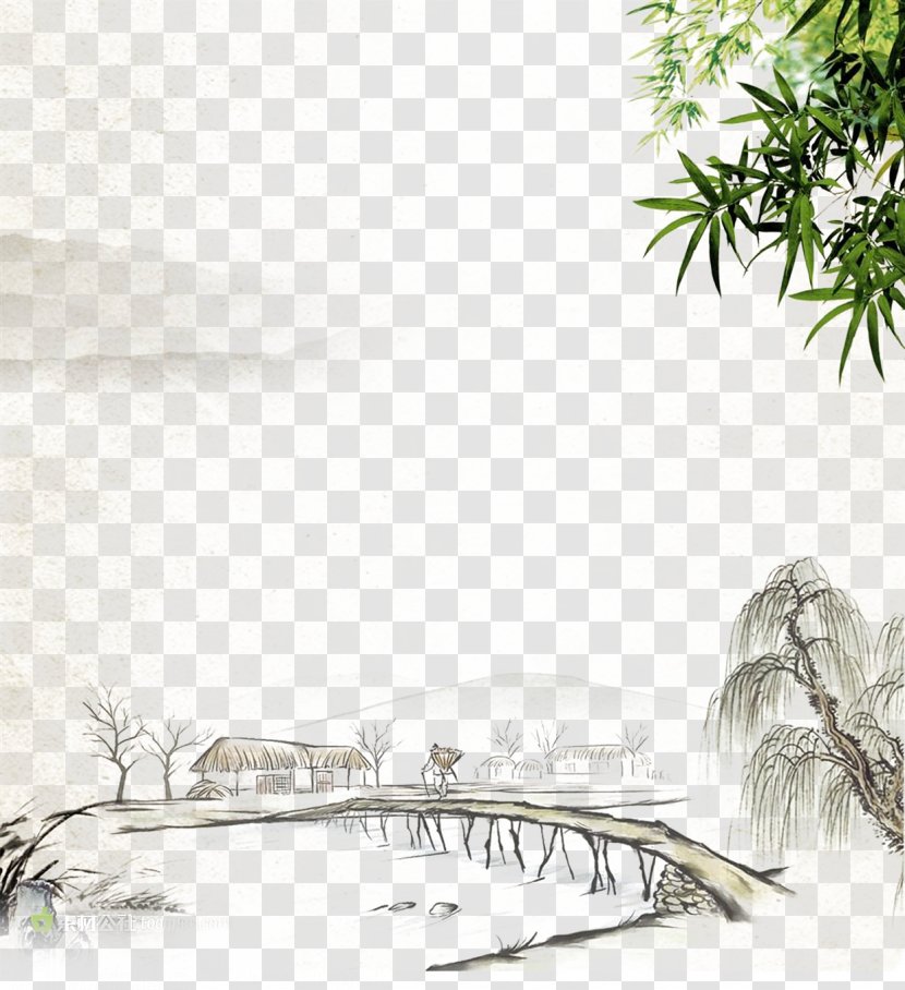 Along The River During Qingming Festival China Dwelling In Fuchun Mountains Chinoiserie Chinese Painting - Water - Bamboo Wooden Willow Transparent PNG