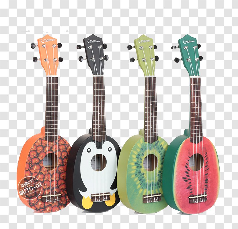 Ukulele Tiple Guitar Musical Instrument String - Silhouette - Four Small Transparent PNG