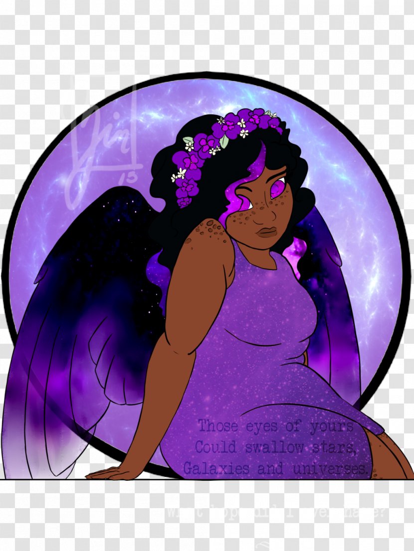 Fairy Illustration Animated Cartoon Black Hair - Violet Transparent PNG