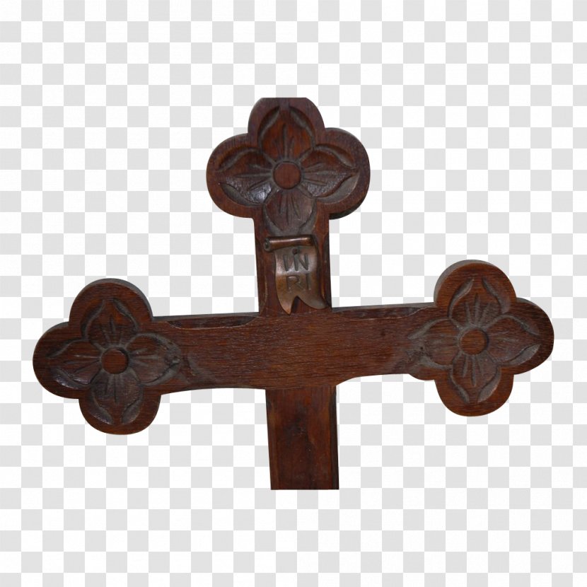 Crucifix Christian Cross Processional Wood Carving - Church - Wooden Transparent PNG