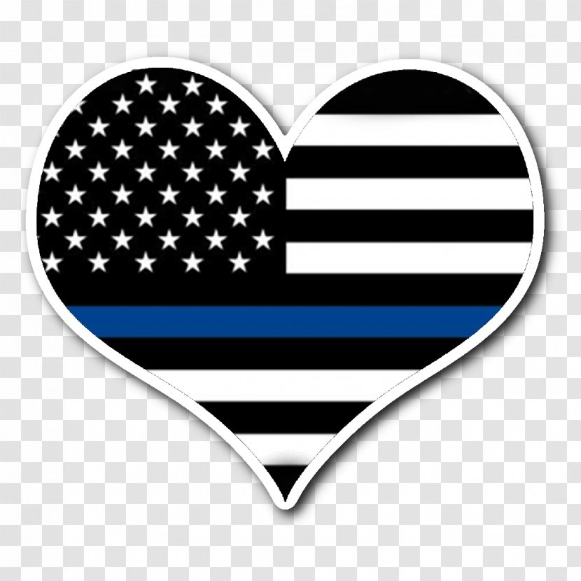 Flag Of The United States - Heart - Police Transparent PNG