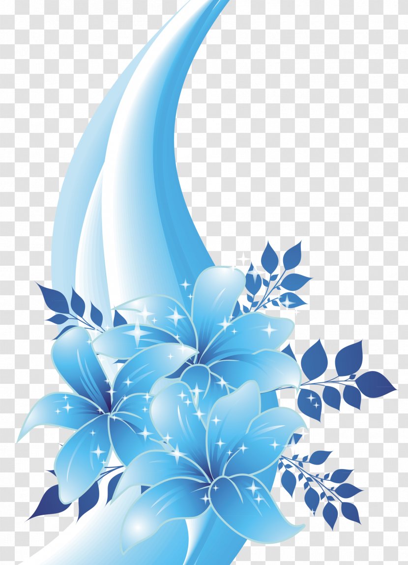 Blue Flower - Pattern - Ice Transparent PNG
