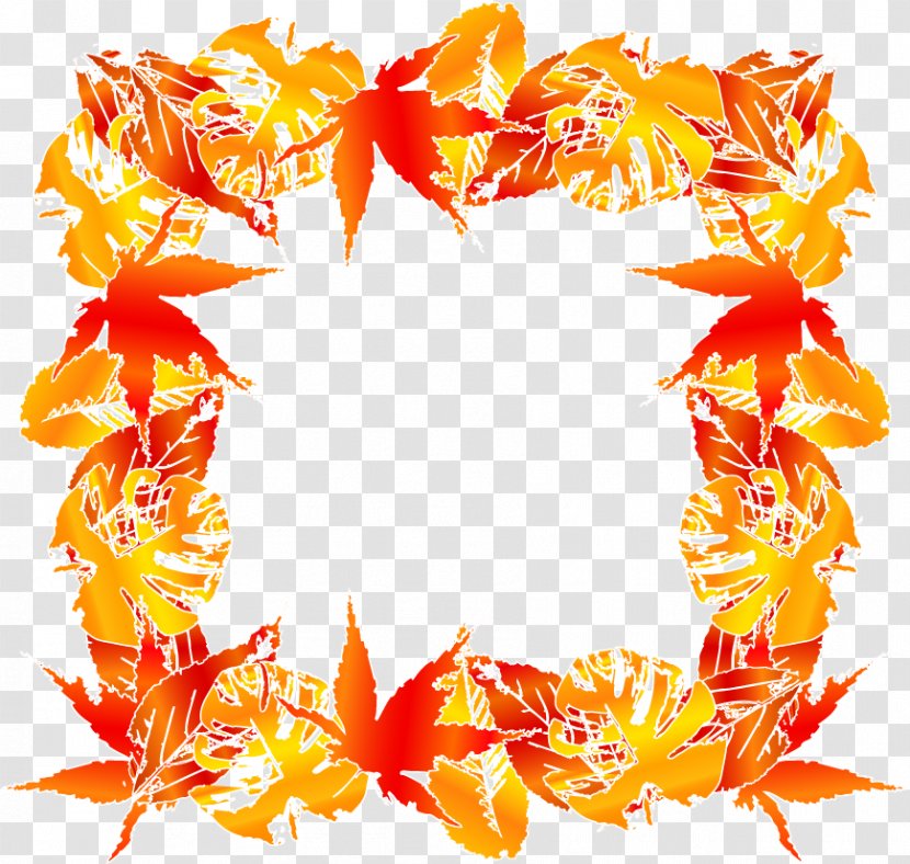 Maple Leaf Clip Art - Orange - Autumn Leaves Block Transparent PNG