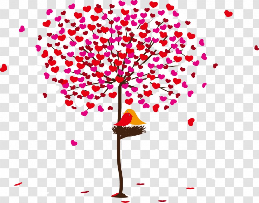 Tree Download Love - Cdr - Red Transparent PNG